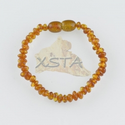 Amber teething bracelets Polished cognac
